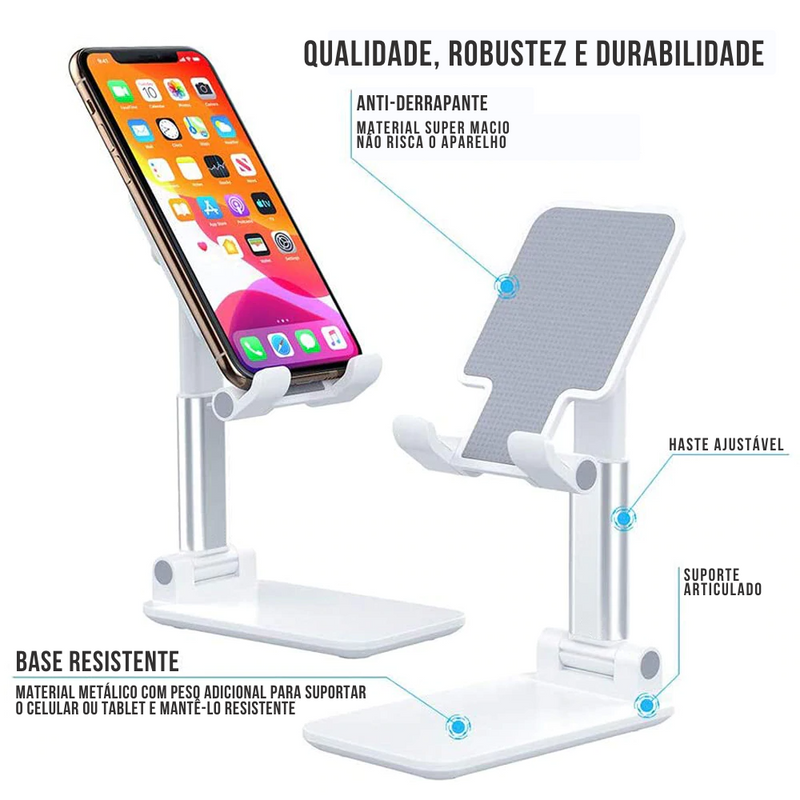 Suporte Celular e Tablet –  Dobrável, Ergonômico e Portátil