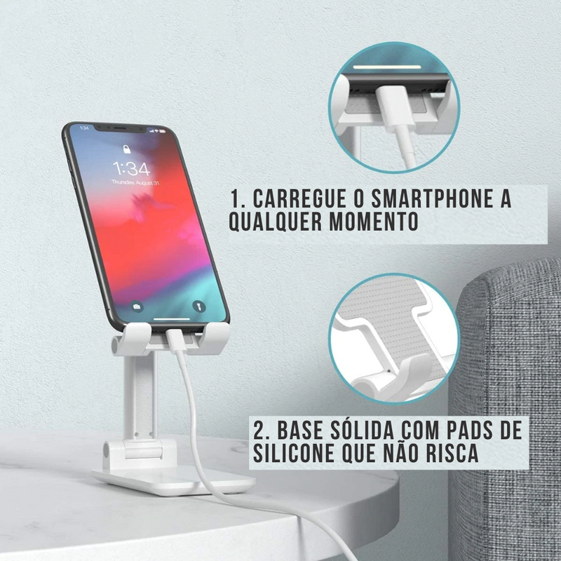 Suporte Celular e Tablet –  Dobrável, Ergonômico e Portátil