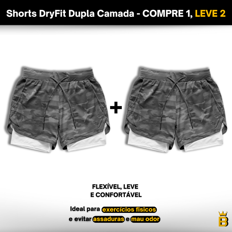 Short DryFit de Compressão - (COMPRE 1, LEVE 2)