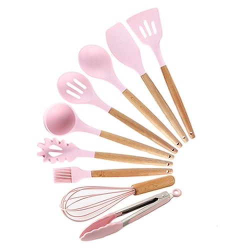 Kit Gastronômico Premium – Utensílios de Cozinha, Silicone e Madeira Ecológica