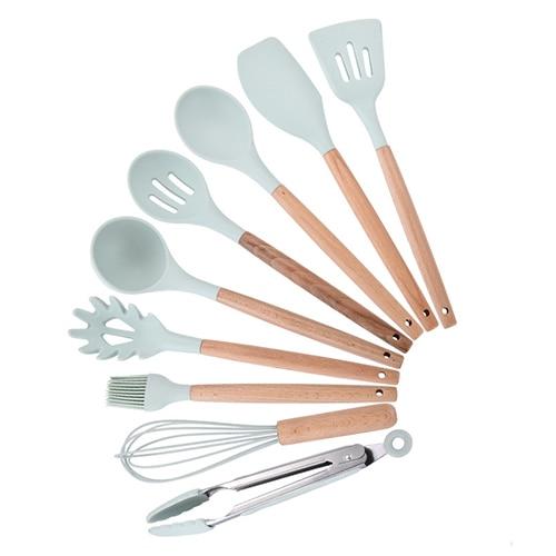 Kit Gastronômico Premium – Utensílios de Cozinha, Silicone e Madeira Ecológica