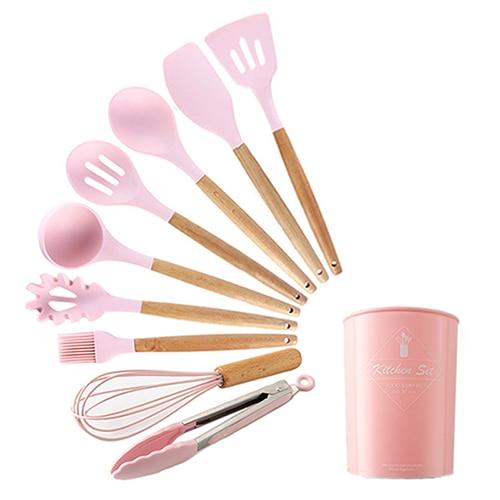 Kit Gastronômico Premium – Utensílios de Cozinha, Silicone e Madeira Ecológica