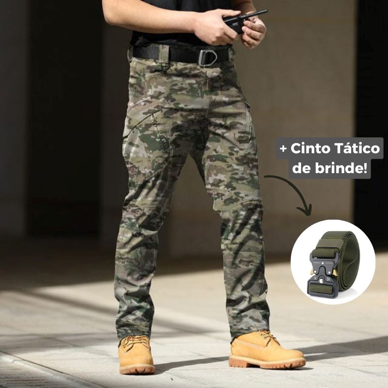 Calça Tática Militar Ultra Resistente e Impermeável + Cinto de Brinde